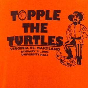 Vintage Y2k TOPPLE THE TURTLES VA vs‎ MD T Shirt Men's XL Orange Delta READ